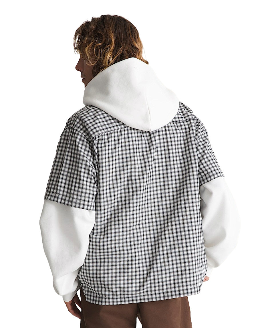 VANS MENS LARKSPUR MINI PLAID SS SHIRT SP26 WHITE/BLACK