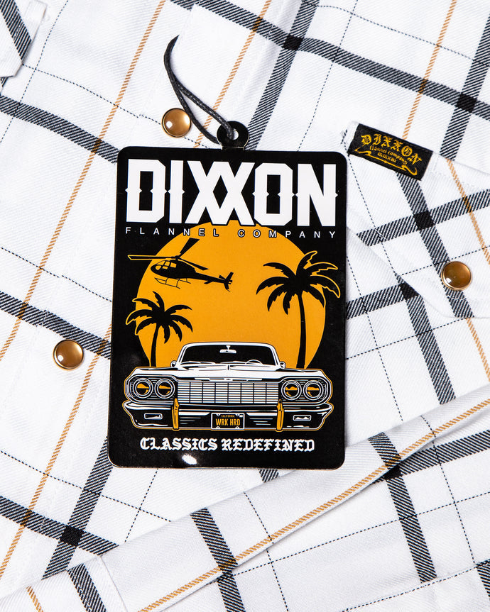 DIXXON MENS GUERA 2.0 LS FLANNEL HO25 WHITE/BLACK