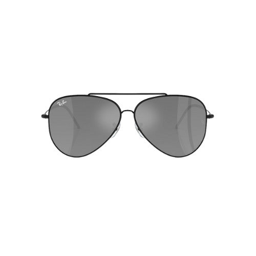 RAY-BAN RBR0101 AVIATOR REVERSE BLACK SUNGLASSES w/ GREY MIR SILVER
