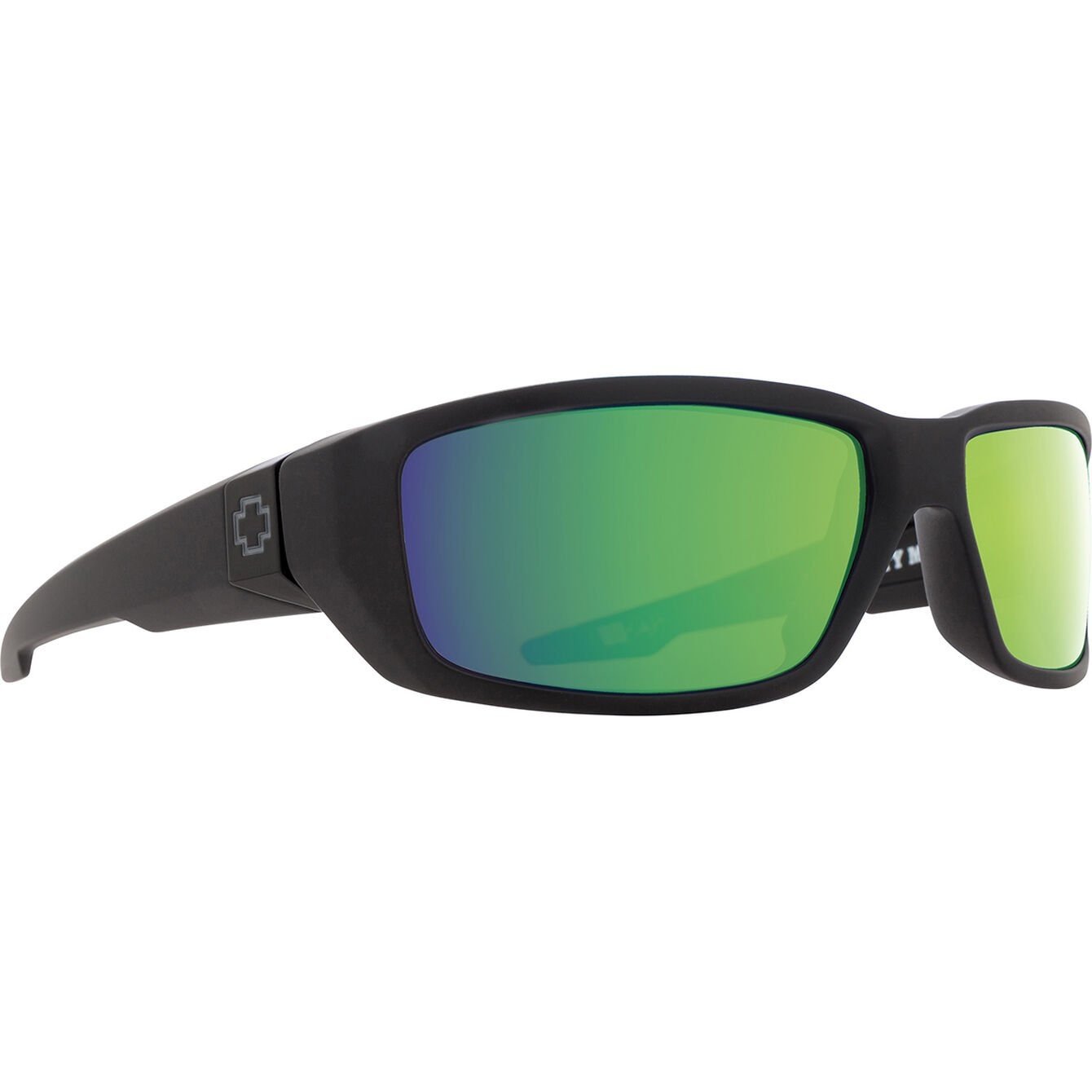 SPY DIRTY MO SOFT MATTE BLACK SUNGLASSES w/ HAPPY BRNZ PLR GRN SPCTR MIR