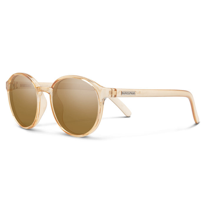 SUNCLOUD LOW KEY CRYSTAL PEACH SUNGLASSES w/ BRN PLR LENS