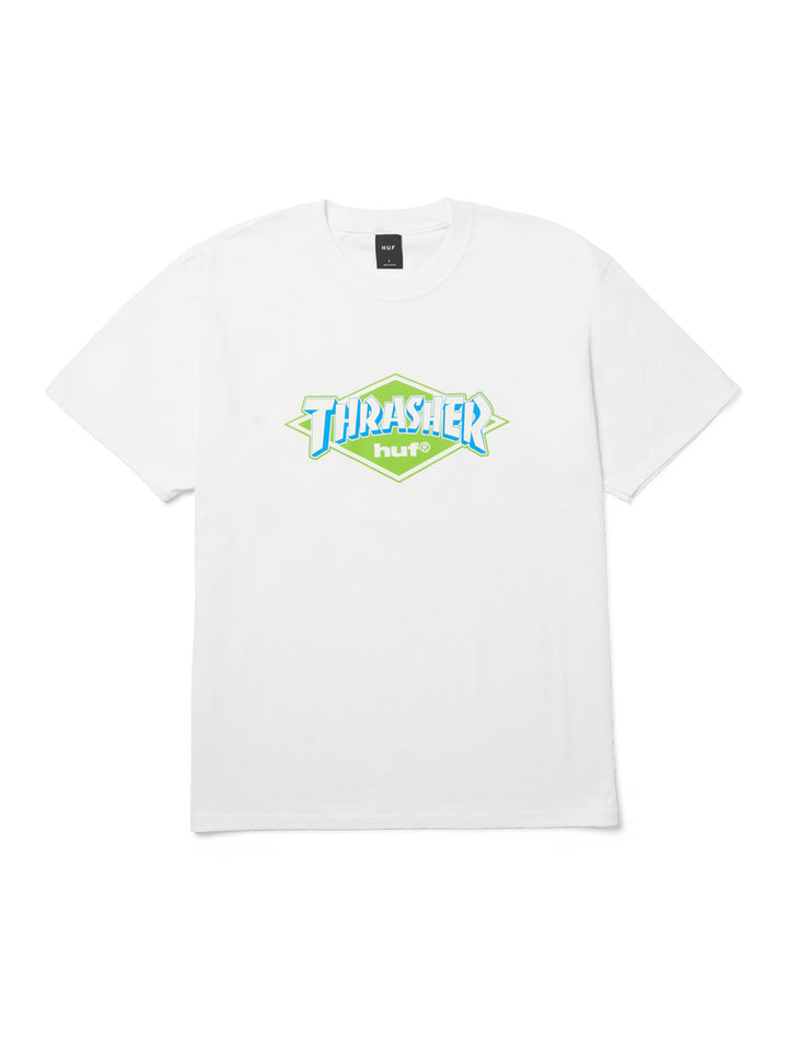HUF X THRASHER MENS LOGO SS TEE HO25 WHITE