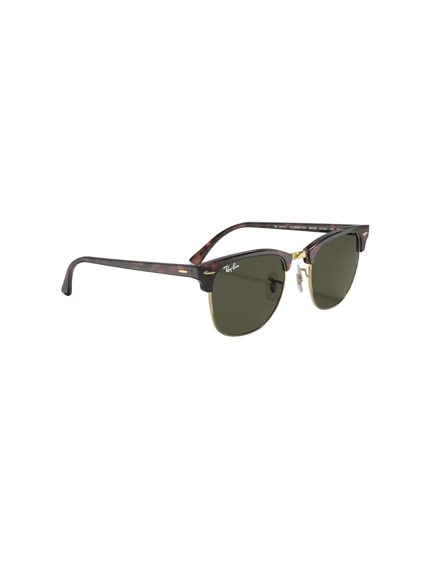 RAY-BAN CLUBMASTER SUNGLASSES MOCK TORTOISE ON ARISTA w/ G-15 GRN