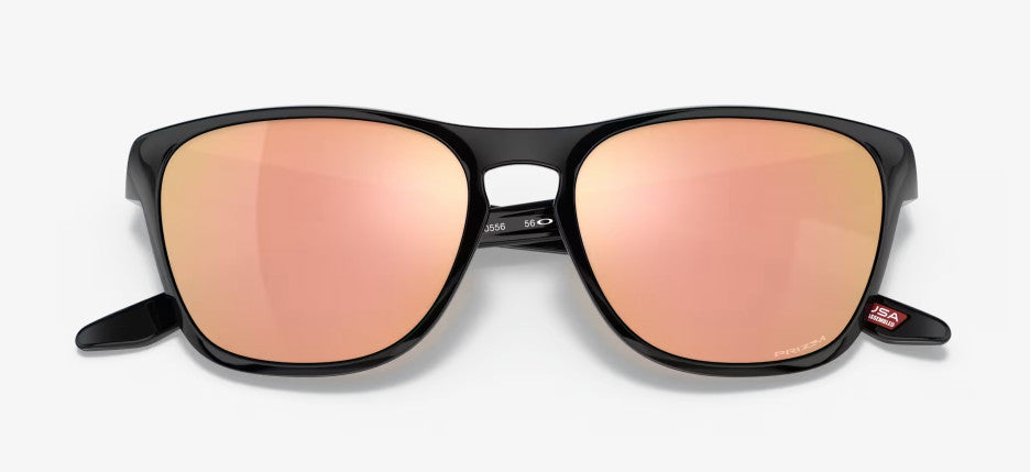 OAKLEY MANORBURN POLISHED BLACK SUNGLASSES w/PRZM ROSE GLD