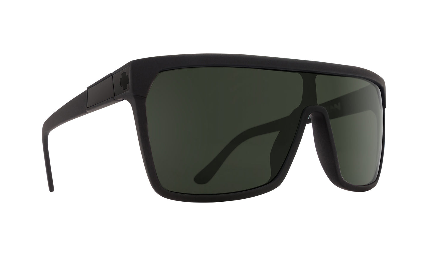 SPY FLYNN  SOFT MATTE BLACK SUNGLASSES w/ HAPPY GRY GRN