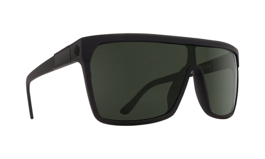 SPY FLYNN  SOFT MATTE BLACK SUNGLASSES w/ HAPPY GRY GRN