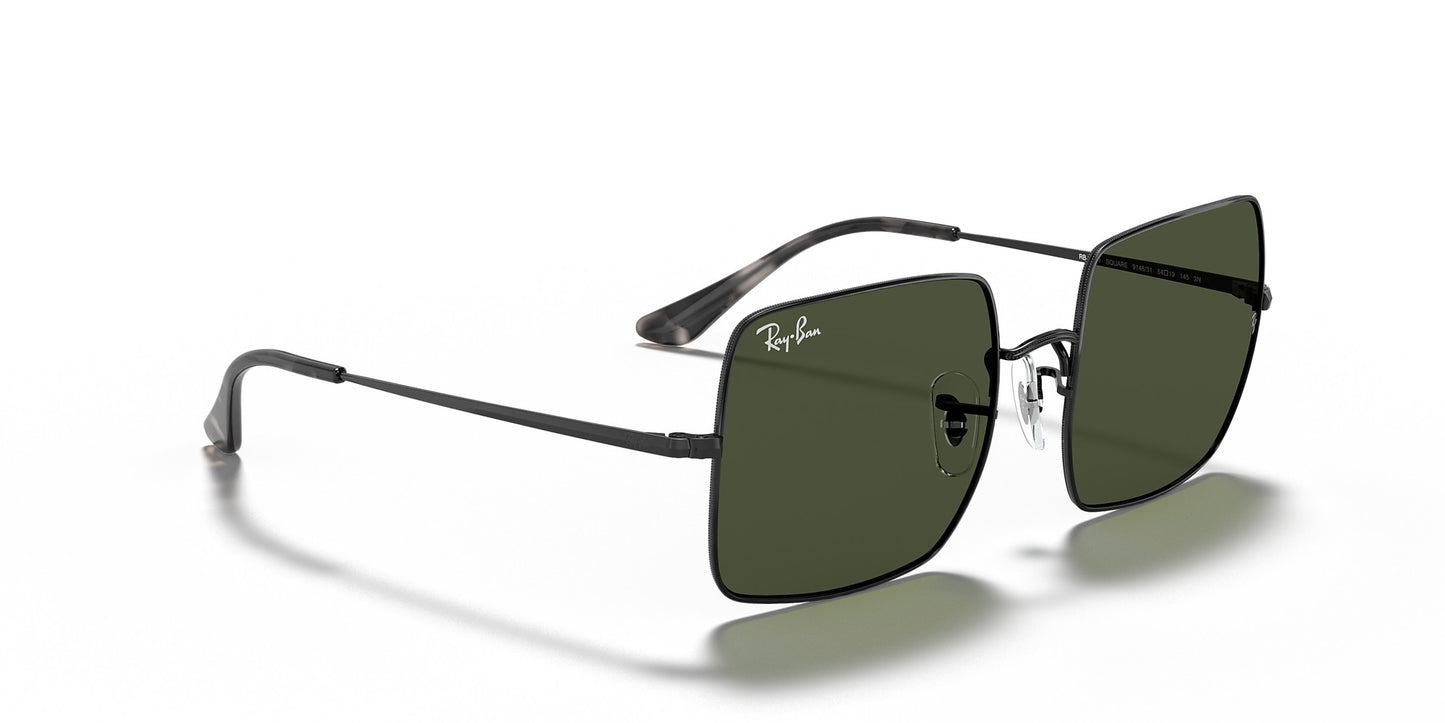 RAY-BAN SQUARE 1971 SUNGLASSES BLACK w/ G-15 GRN