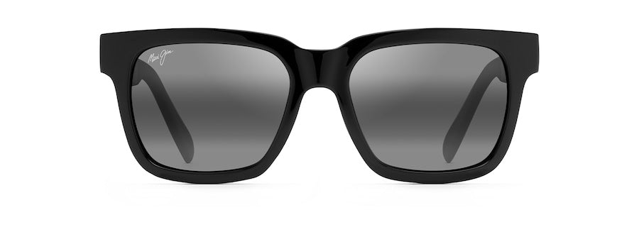 MAUI JIM MONGOOSE GLOSS BLACK SUNGLASSES w/ NTRL GRY PLR LENS