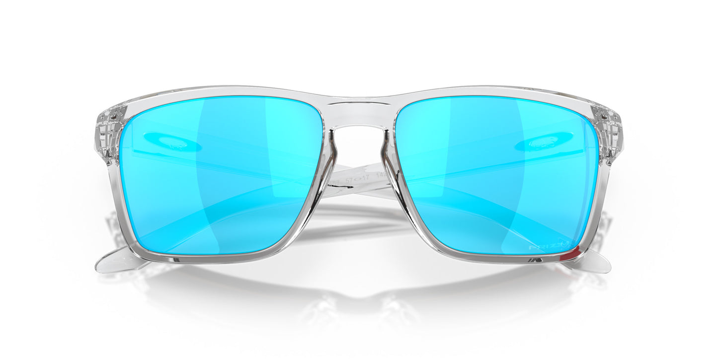 OAKLEY SYLAS POLISHED CLEAR SUNGLASSES w/ PRIZM SAPPHIRE LENS