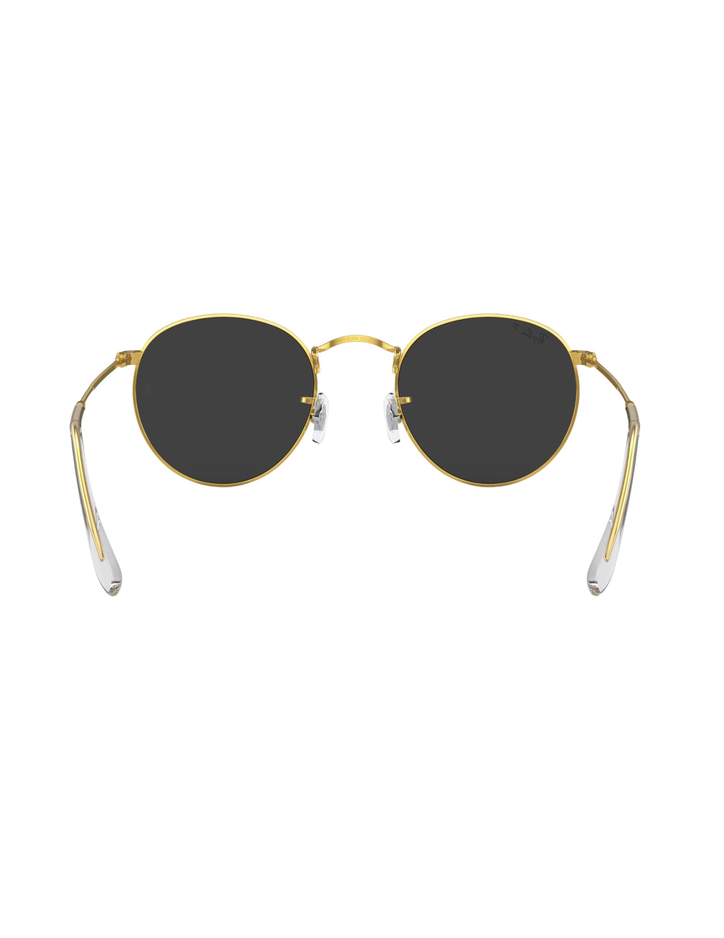 RAY-BAN ROUND METAL SUNGLASSES GOLD w/ BLACK