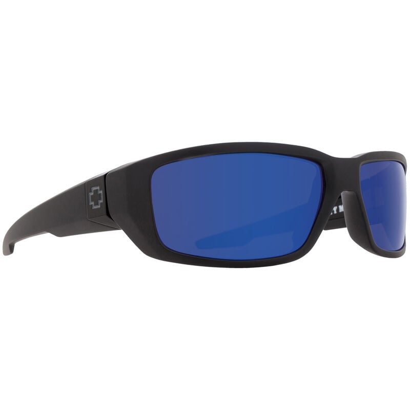 SPY DIRTY MO SOFT MATTE BLACK SUNGLASSES w/ HAPPY DRK GRY GRN PLR DRK BLU SPCT MIR