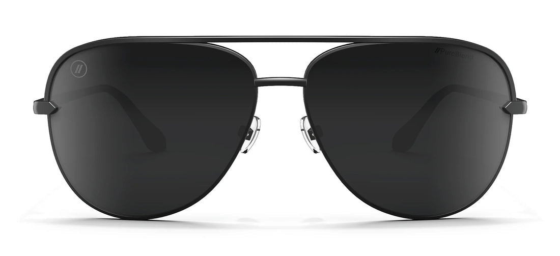 BLENDERS SHADOW ASSERTIVE STYLE MATTE BLACK SUNGLASSES w/ GREY PLR LENS