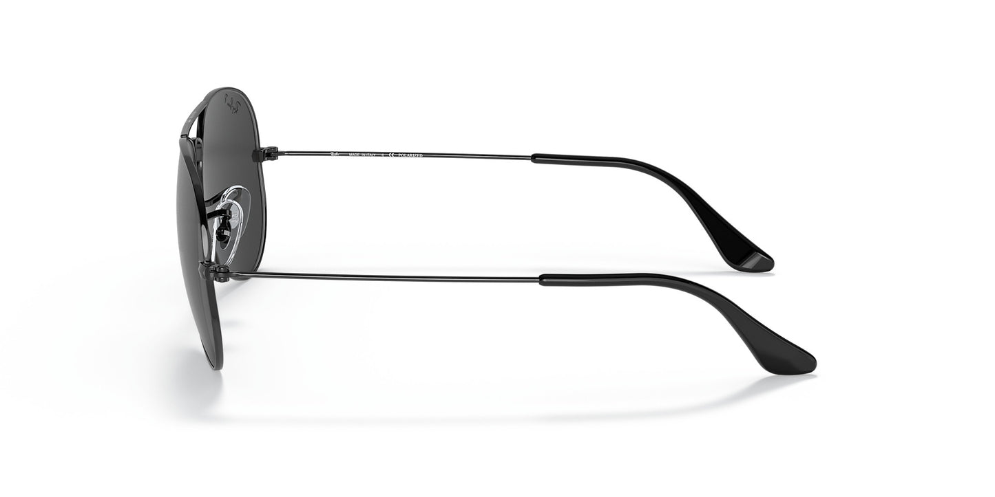 RAY-BAN AVIATOR LARGE METAL SUNGLASSES TOTAL BLACK w/ BLACK