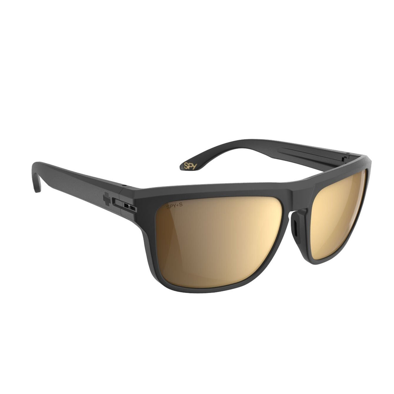 SPY REGION MATTE BLACK SUNGLASSES w/ HAPPY BRNZ GLD MIR