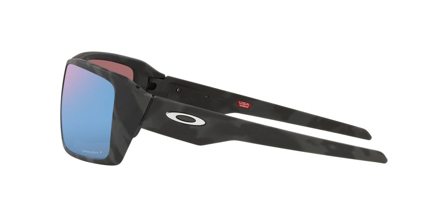 OAKLEY DOUBLE EDGE MATTE BLACK CAMO SUNGLASSES w/ PRIZM DEEP WATER PLR LENS