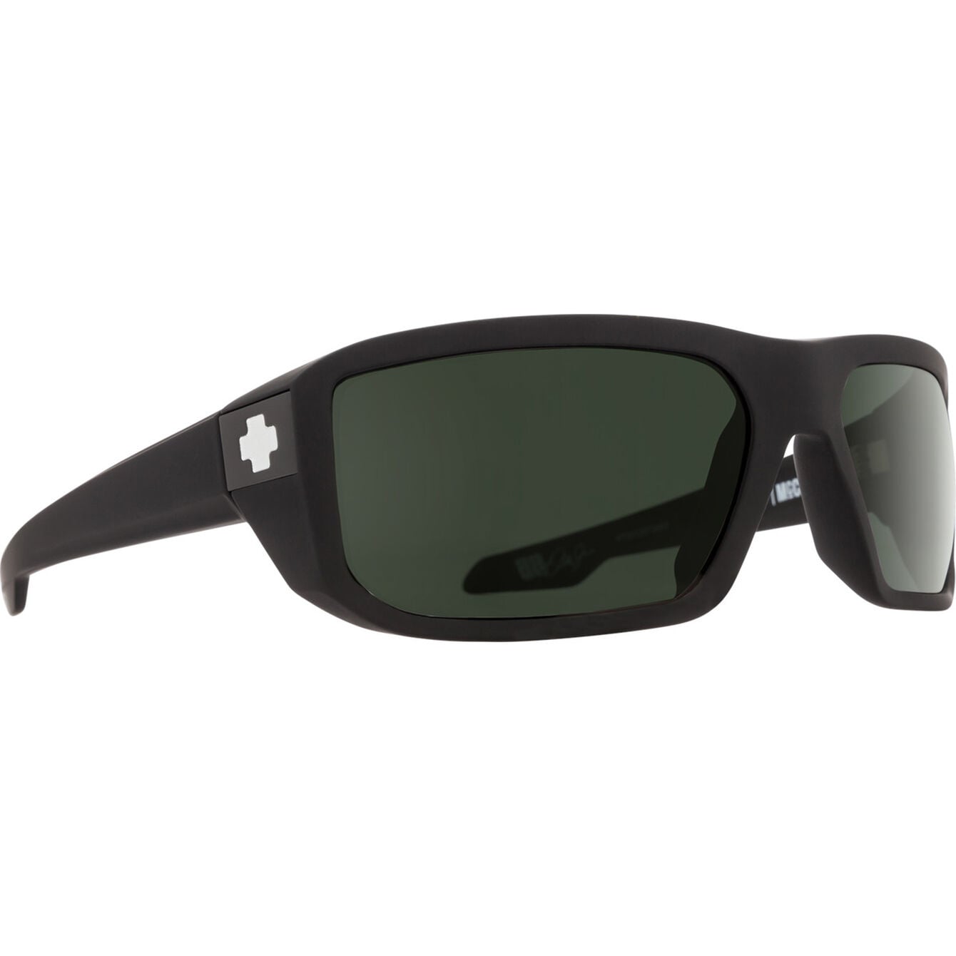 SPY MCCOY SOFT MATTE BLACK SUNGLASSES w/ HAPPY GRY GRN PLR