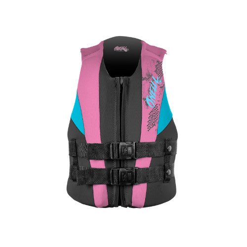 2022 O'NEILL YOUTH REACTOR FULL-ZIP USCG LIFE VEST BLK/PET/TURQ