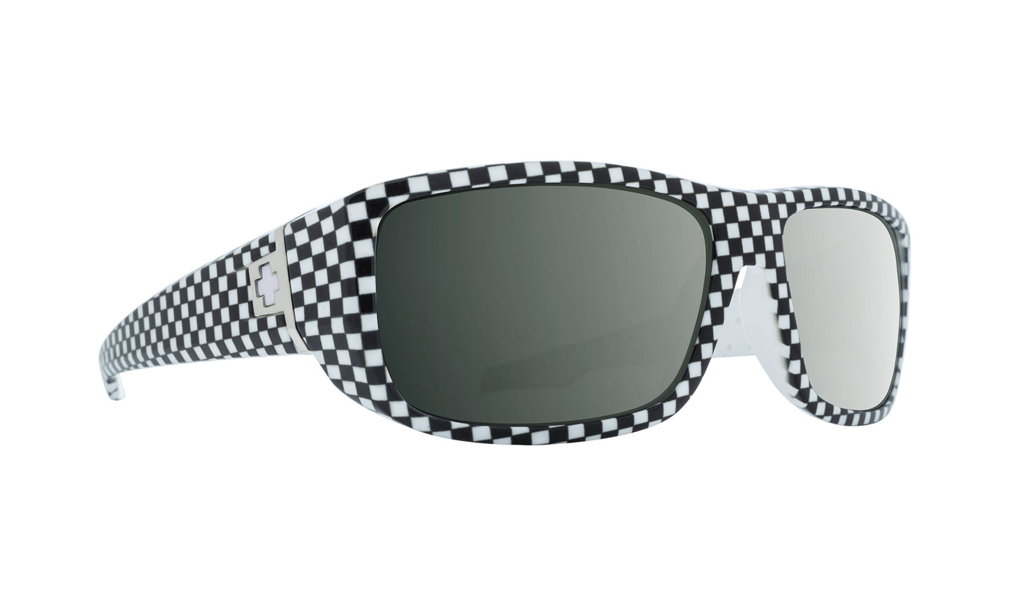 SPY MC3 CLASSIC CHECK SUNGLASSES w/ HD PLUS GRY GRN BLK SPEC MRR