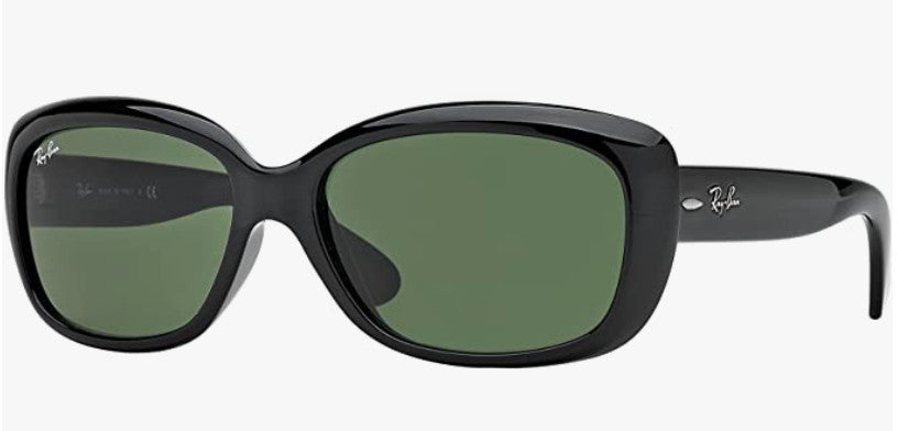 RAY-BAN JACKIE OHH SUNGLASSES BLACK w/ DARK GRN