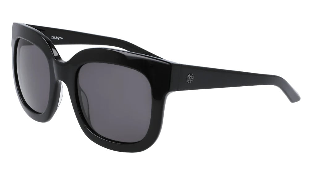 DRAGON FLO BLACK SUNGLASSES w/ LL SMOKE LENS
