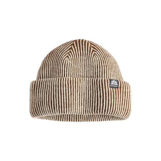 2026 AUTUMN CORD DOUBLE ROLL BEANIE BROWN