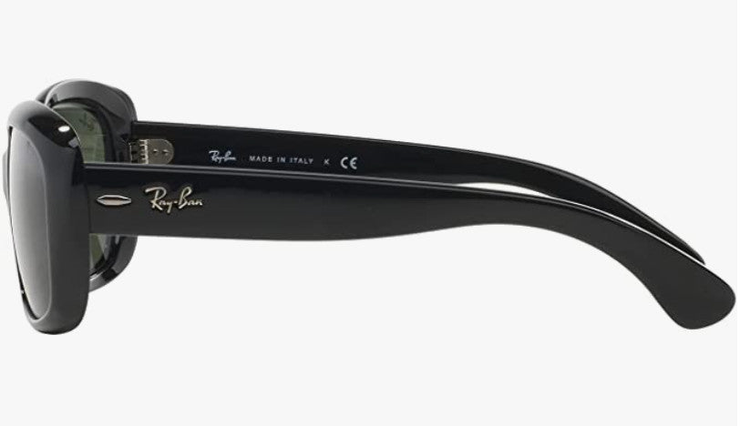 RAY-BAN JACKIE OHH SUNGLASSES BLACK w/ DARK GRN