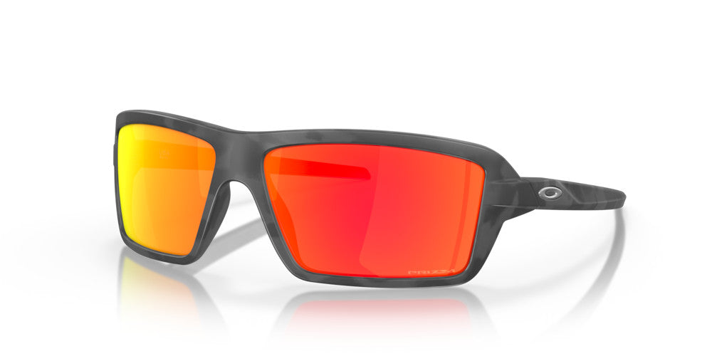 OAKLEY CABLES MATTE BLK CAMO SUNGLASSES w/ PRIZM RUBY