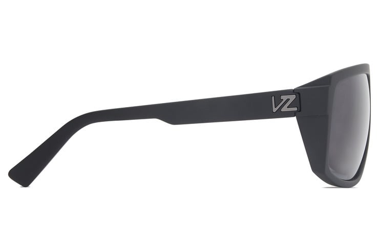 VONZIPPER QUAZZI BLACK SATIN SUNGLASSES w/ VNTG GRY PLR LENS