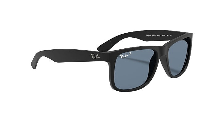 PLX RAY-BAN JUSTIN SUNGLASSES BLACK w/ DARK BLUE
