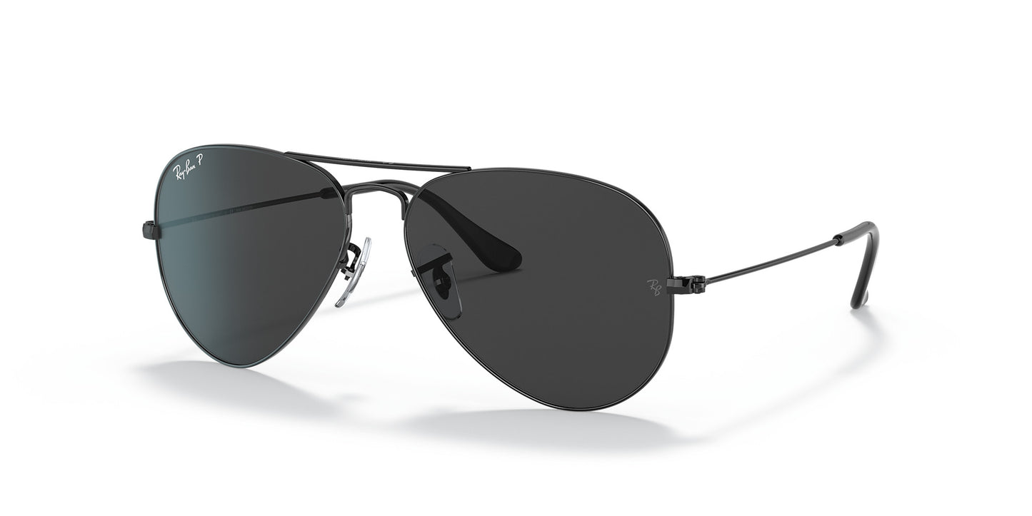 RAY-BAN AVIATOR LARGE METAL SUNGLASSES TOTAL BLACK w/ BLACK