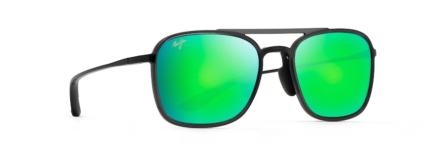 MAUI JIM KEOKEA TRANS GRY SUNGLASSES w/ GRN MIR PLR LENS