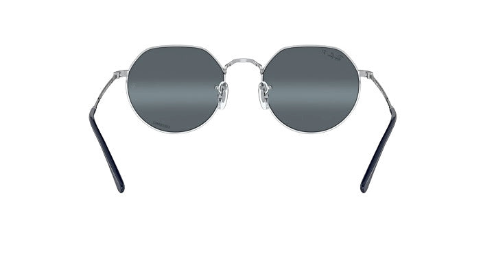RAY-BAN JACK SUNGLASSES SILVER w/ DK BLUE MIR PLR