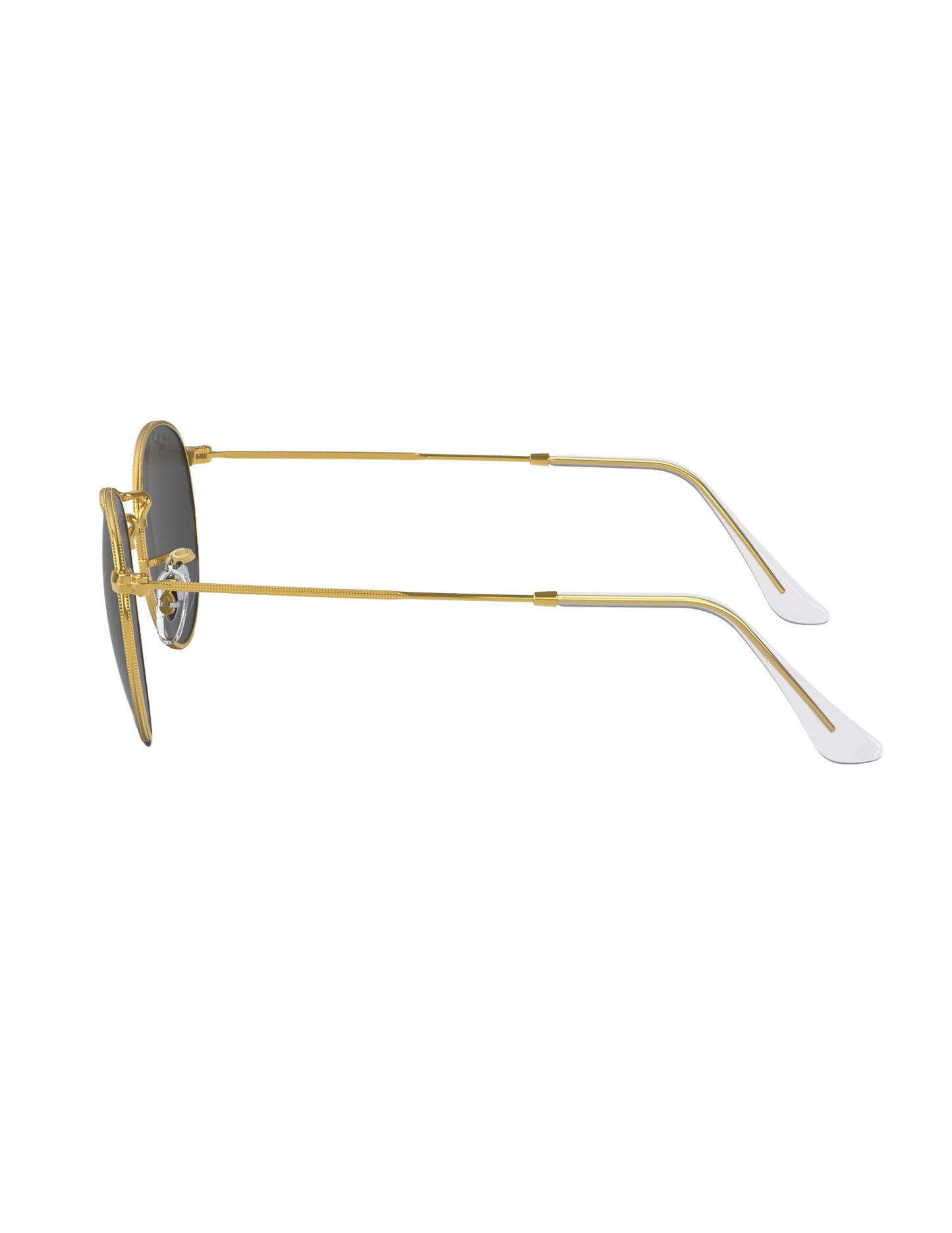 RAY-BAN ROUND METAL SUNGLASSES GOLD w/ BLACK