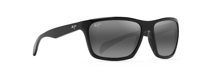 MAUI JIM MAKOA GLOSS BLACK SUNGLASSES w/ GRY PLR LENS
