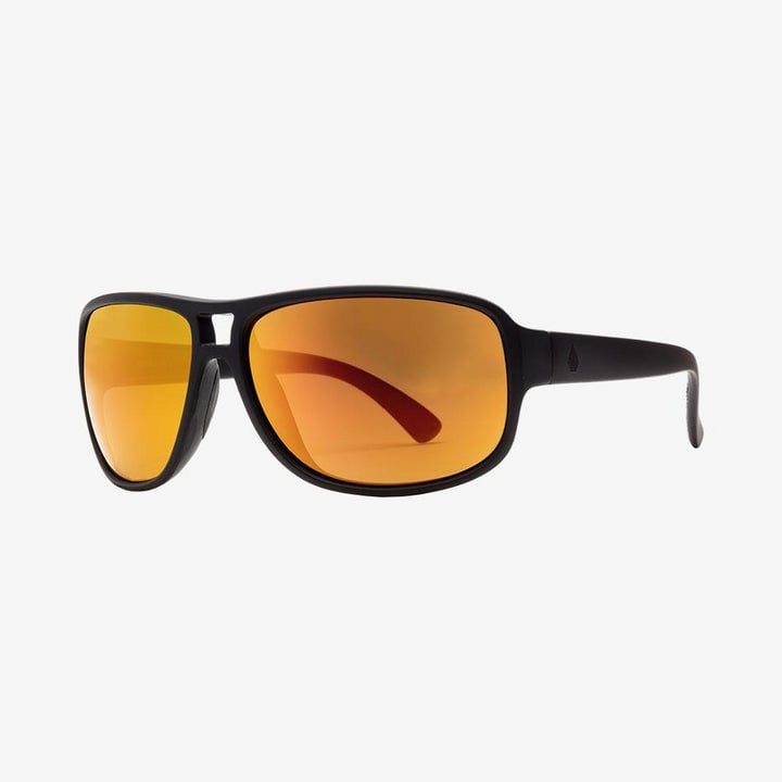 VOLCOM STOKE MATTE BLACK SUNGLASSES w/ HEAT MIR LENS