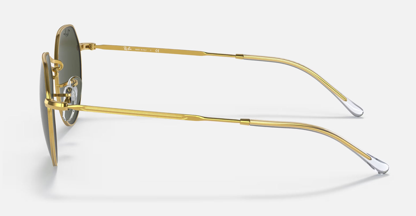 RAY-BAN JACK SUNGLASSES GOLD w/ GREEN