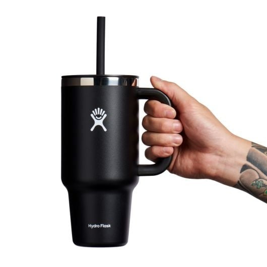 HYDRO FLASK 32OZ ALL ROUND TRAVEL TUMBLER SU24 BLACK