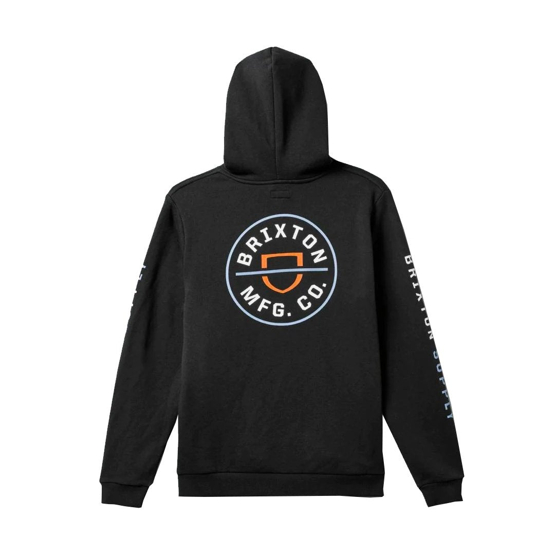 BRIXTON MENS CREST HOODY SP23 BLACK/BLUE/RED