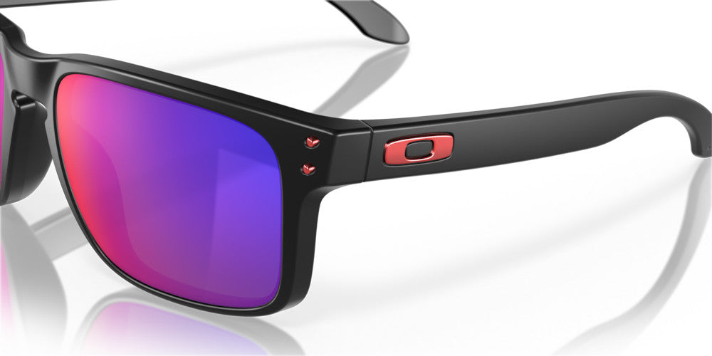 OAKLEY HOLBROOK MATTE BLK SUNGLASSES w/ POSI RED IRID LENS