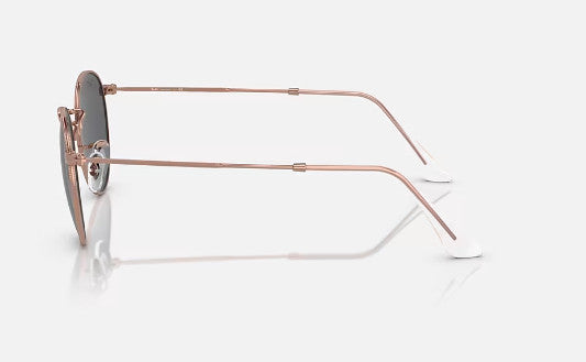 RAY-BAN ROUND METAL SUNGLASSES ROSE GOLD w/ DARK GREY