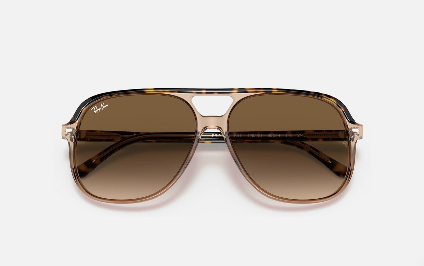 RAY-BAN BILL SUNGLASSES TRANSPARENT BROWN w/ LIGHT BROWN GRADIENT