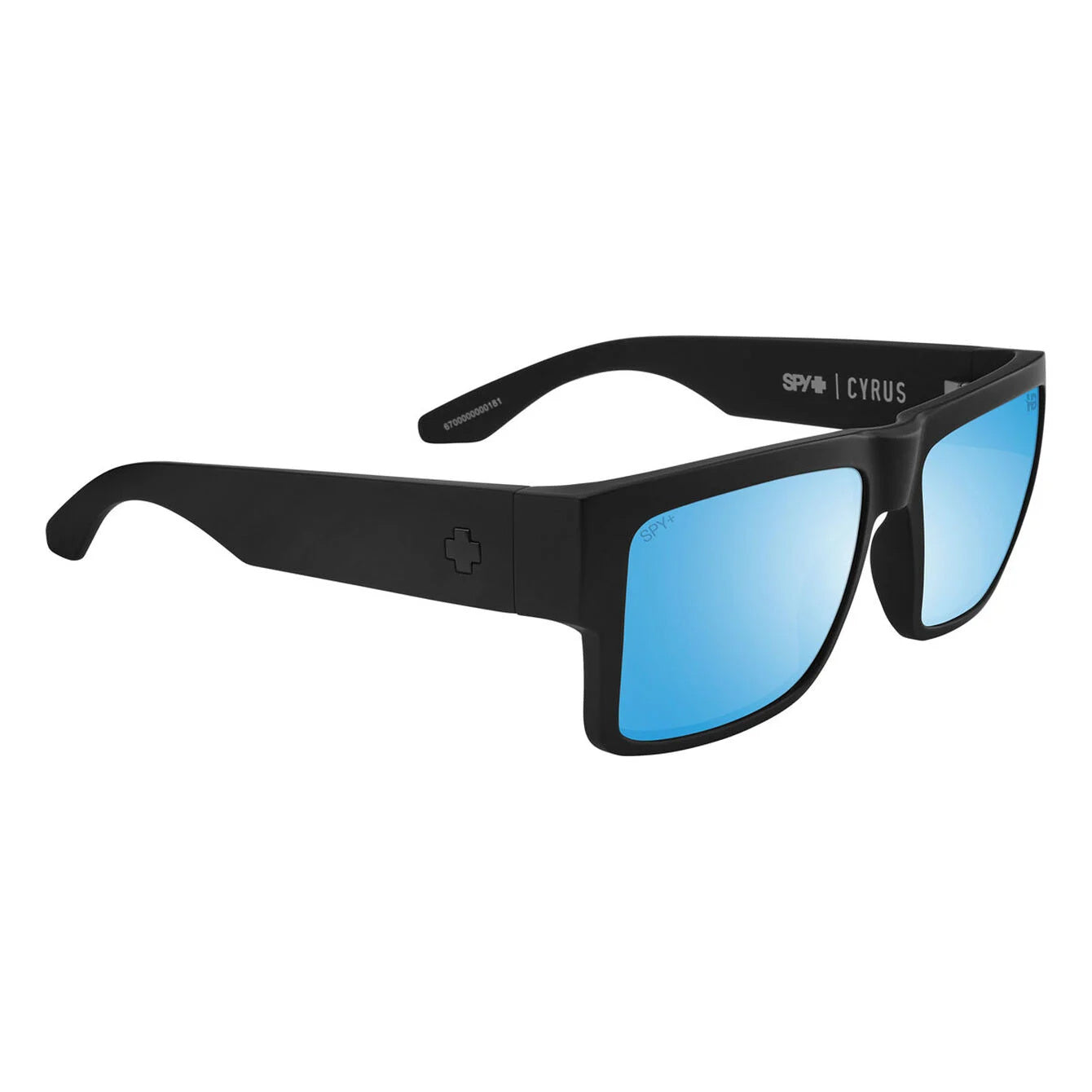 SPY CYRUS MATTE BLACK SUNGLASSES w/ HAPPY BOOST PLR ICE BLU MRR