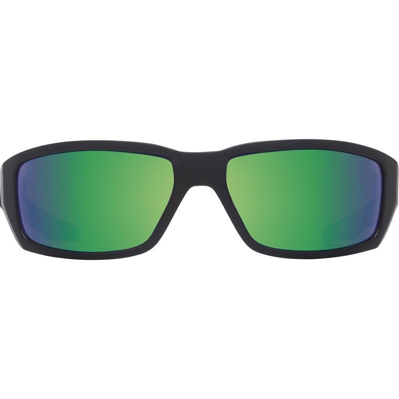 SPY DIRTY MO SOFT MATTE BLACK SUNGLASSES w/ HAPPY BRNZ PLR GRN SPCTR MIR