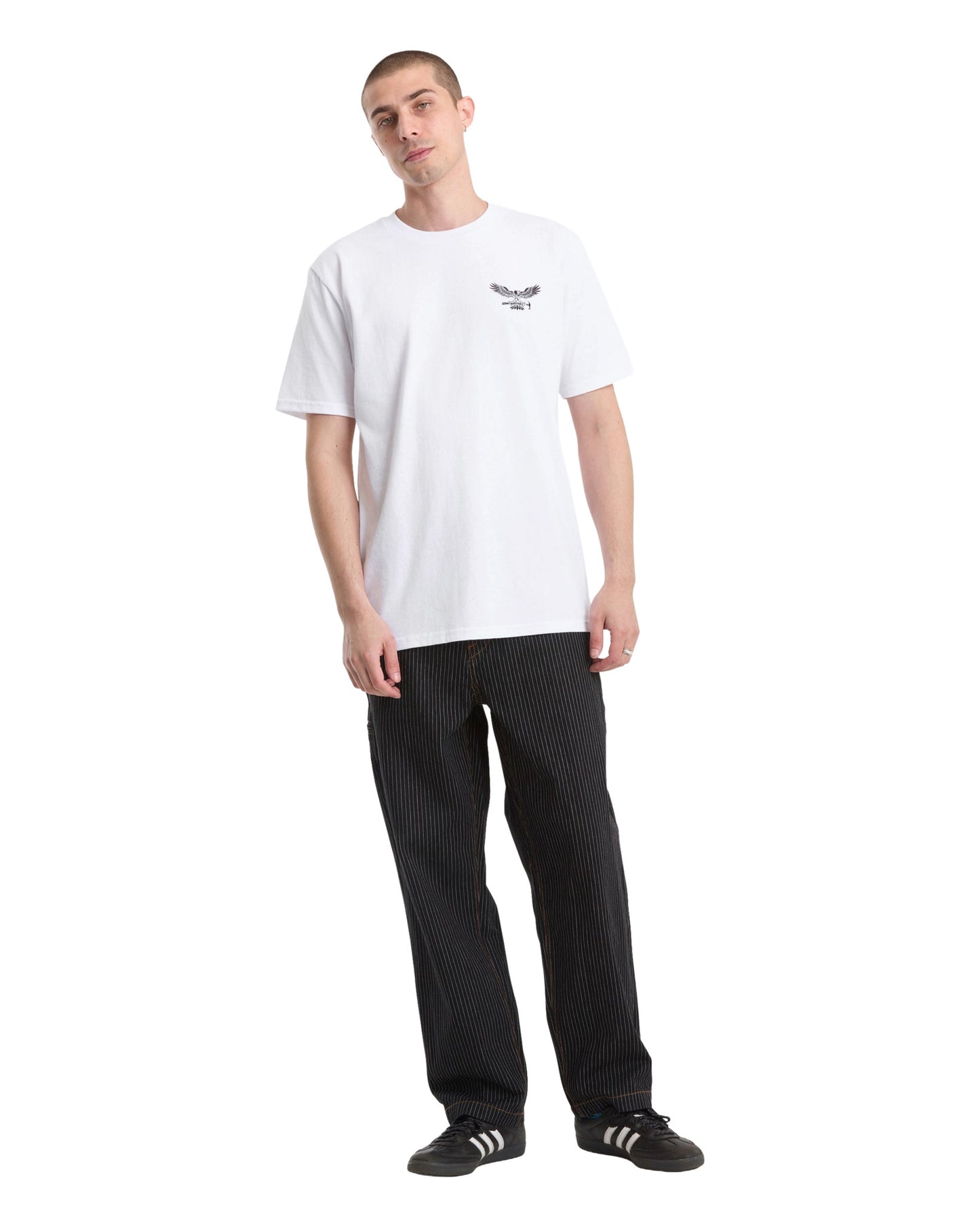 VOLCOM MENS HAMMERED SPLIT SS TEE SP26 WHITE
