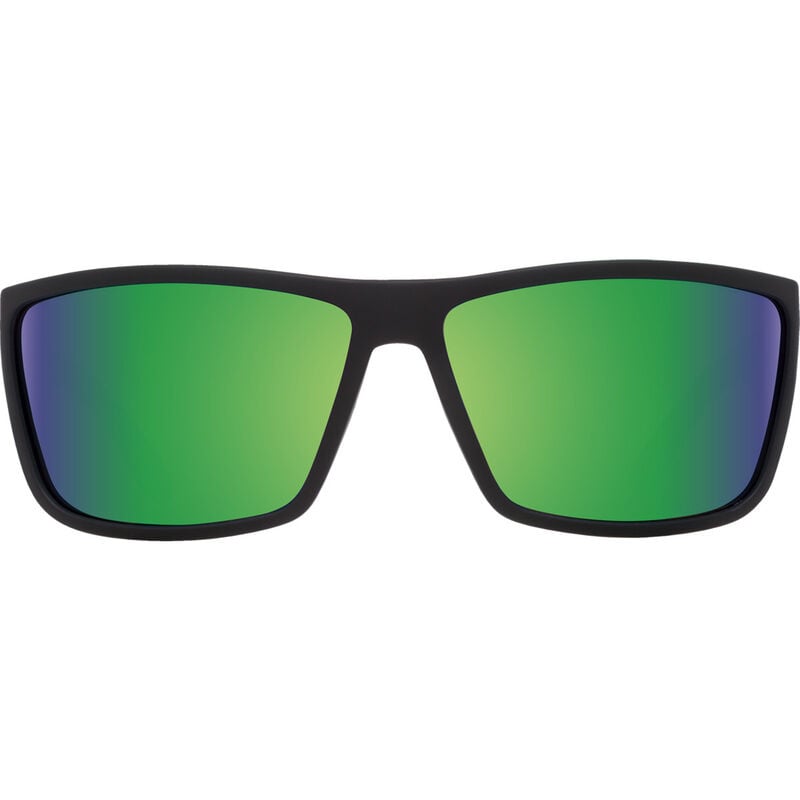 SPY ROCKY SOFT MATTE BLACK SUNGLASSES  w/ HAPPY BRNZ PLR GRN SPEC MRR