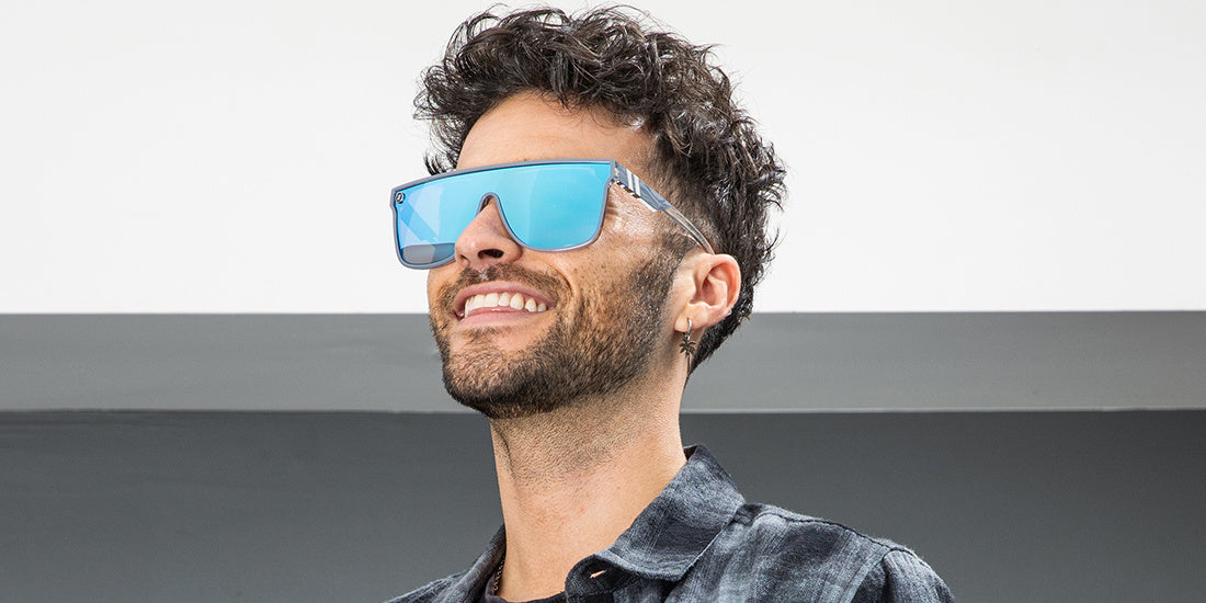 BLENDERS SCI-FI DYNASTY ICE GREY SUNGLASSES w/ BLUE PLR LENS