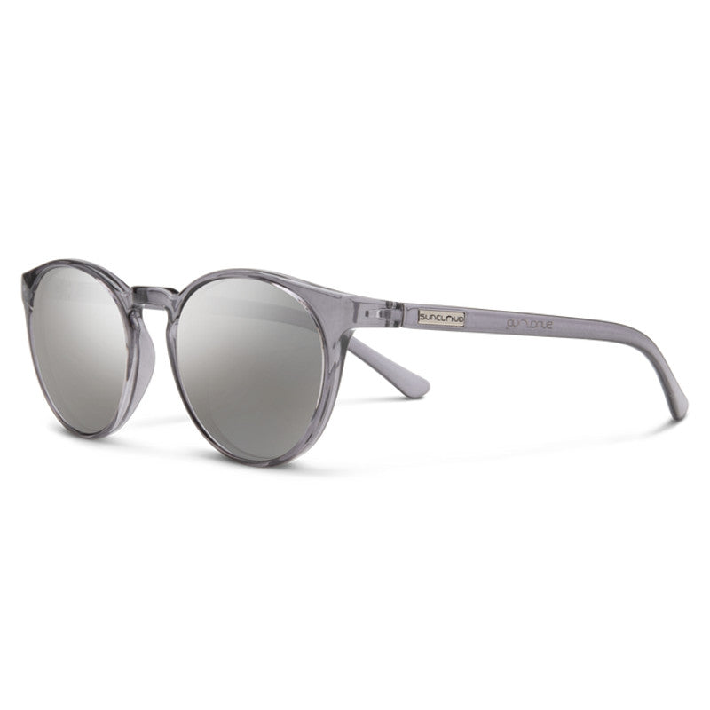 SUNCLOUD METRIC TRANS GREY SUNGLASSES w/ SILVER MIR PLR LENS