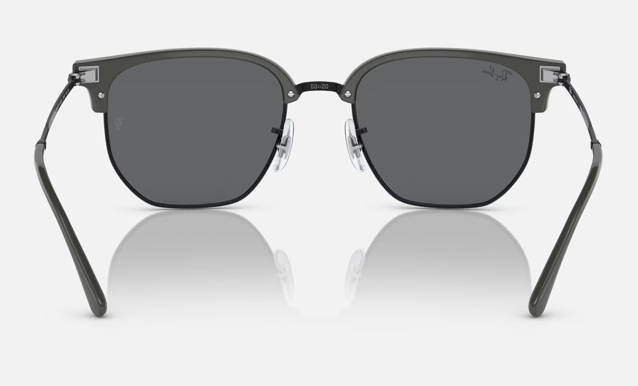 RAY-BAN NEW CLUBMASTER SUNGLASSES GREY ON BLACK w/DARK GREY