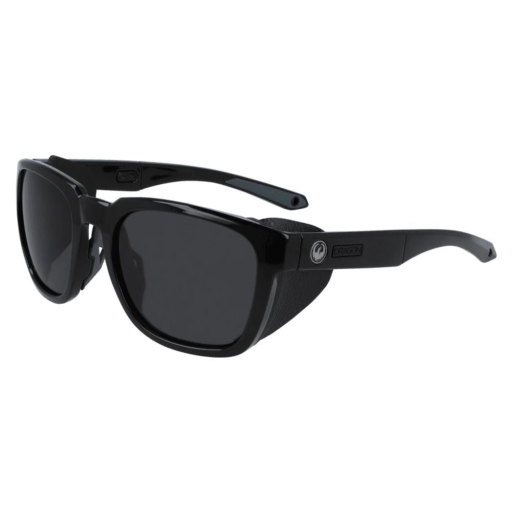 DRAGON EXCURSION BLACK SUNGLASSES w/ LL SMOKE LENS