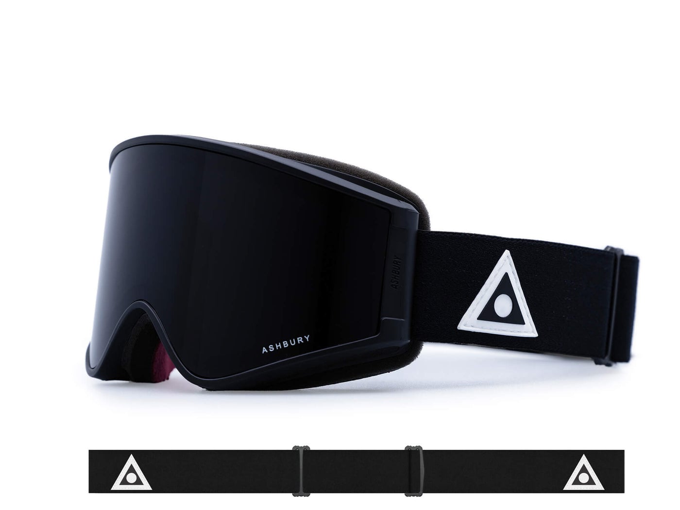 2026 ASHBURY A12 GGL BLACK TRIANGLE w/ DARK SMOKE LENS + YLW